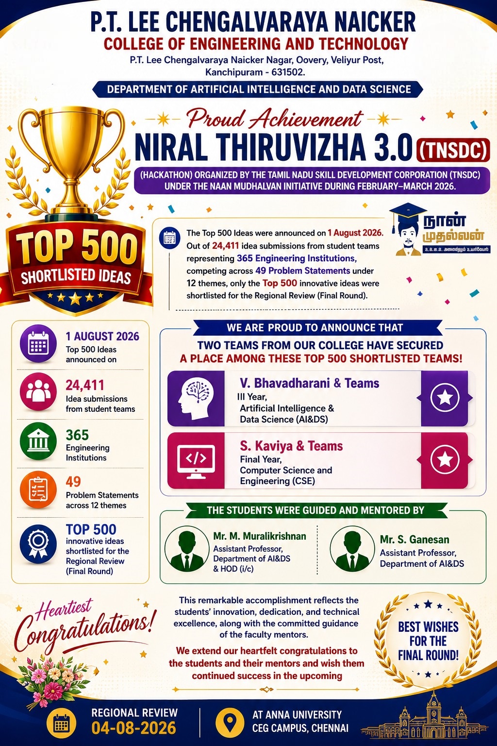 Niral Thiruvizha- hackathon-3.0- Achievement
